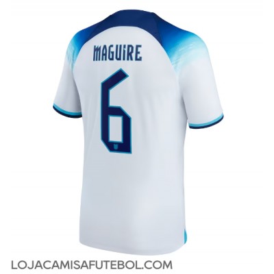 Camisa de Futebol Inglaterra Harry Maguire #6 Equipamento Principal Mundo 2022 Manga Curta